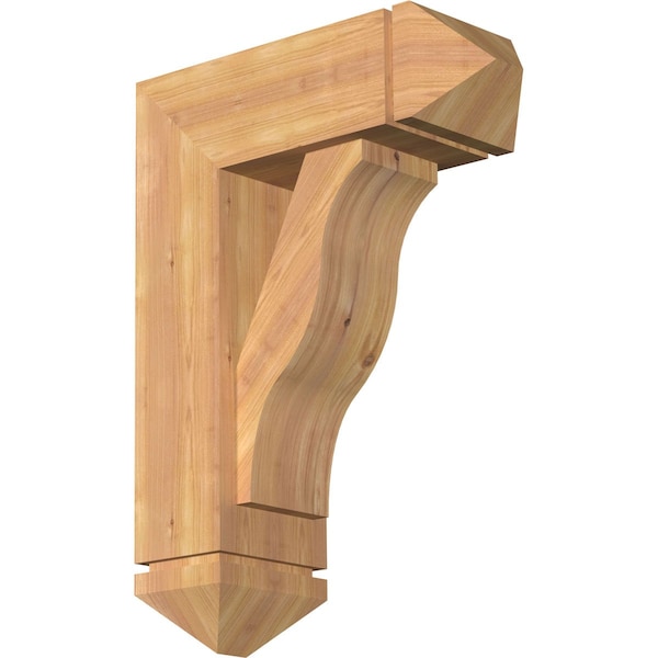 Ekena Millwork Funston Arts and Crafts Smooth Bracket w/ Offset Brace, Western Red Cedar, 7 1/2"W x 20"D x 28"H BKT0806X20X28FST03SWR - main